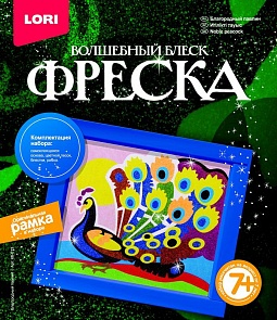 Фреска из песка с глиттером - Благородный павлин (Лори, Кб-013)